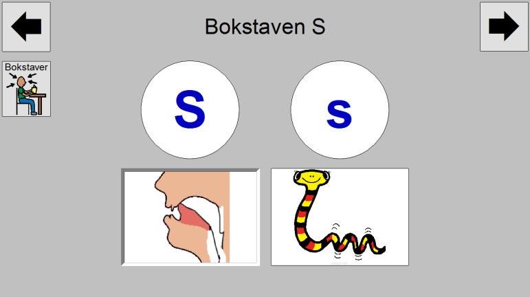 Lese - Lær bokstavene; Generelt om innholdet i sidene Lese, Lær bokstavene Generell undervisning i leseopplæringen; Voksne er modeller og sier lydene lenge alene, I ordene sies lydene en og en.