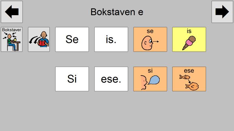 leses Enkle sider uten mye tekst Sider med symbolet en person som holder en rød bok og to piler, betyr: Symboler,