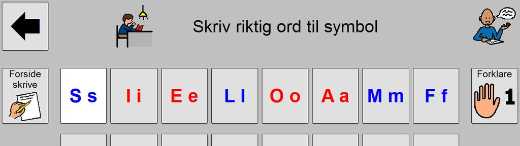 Forsidene Læringsmål Lærer å finne riktig bokstav Forsidene Finn ordbilde til symbolet Skriv på tastatur Skriv med symboler Skriv setning med