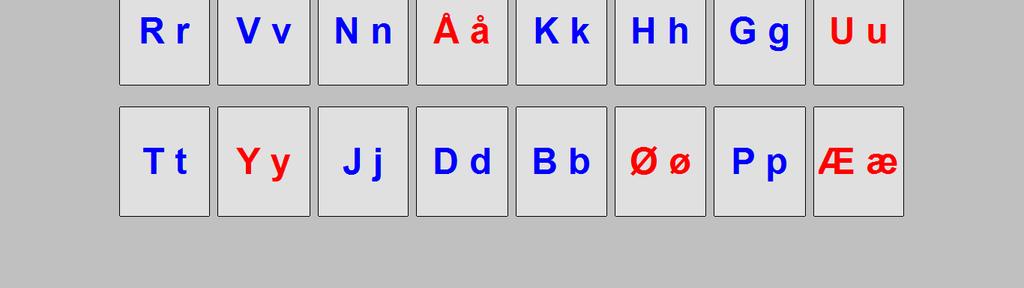 Lesesidene har fokus på bokstaven enkeltvis, i ord med og uten symboler.