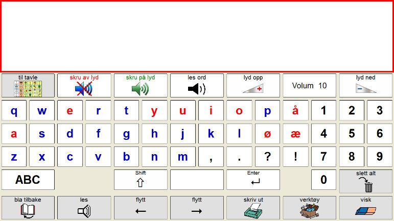 Tavle - tastatur Læringsmål Lærer å skrive med symboler og bokstaver i en kombinasjon Tavle forside - tastatur Innholdet i tavlen er beskrevet i den første delen av veiledningen under