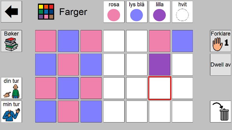 Elever liker også å gjøre dette sammen. Søplebøtte: alle rutene blir hvite igjen.