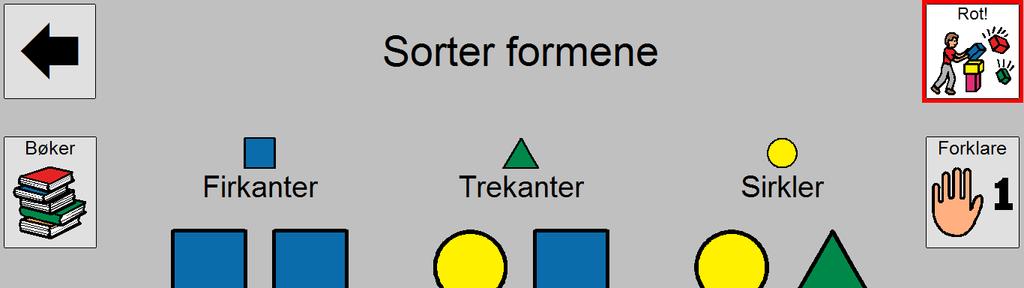 Formene ligger oppå hverandre og man klikker på formen til