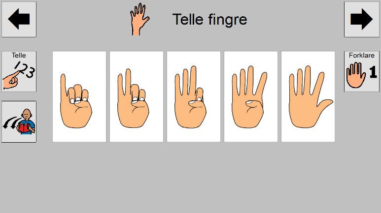 Bøker Telle til 10 Telle telle fingre Telle fingre fra en til fem Bruk automatisk opplesingsfunksjon