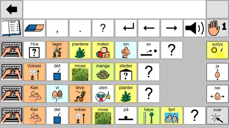 Maks 7 ord/symboler i hver setning Spørsmål Spørsmål