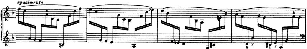 ikkje nedover. Desse to melodiane finn vi både hjå Bach og Busoni og teksturen er igjen svært lik.