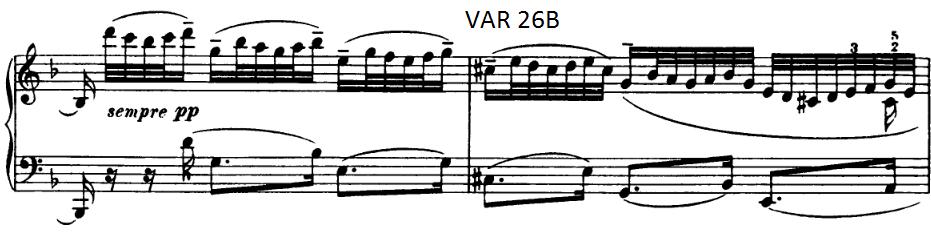 45) består av nedgåande melodisnuttar frå eit lyst register, og ned til midtregisteret; ei rekke av sekvensar. Desse sekvensane markerer også det harmoniske forløpet. Eks. 45: Busoni, t.
