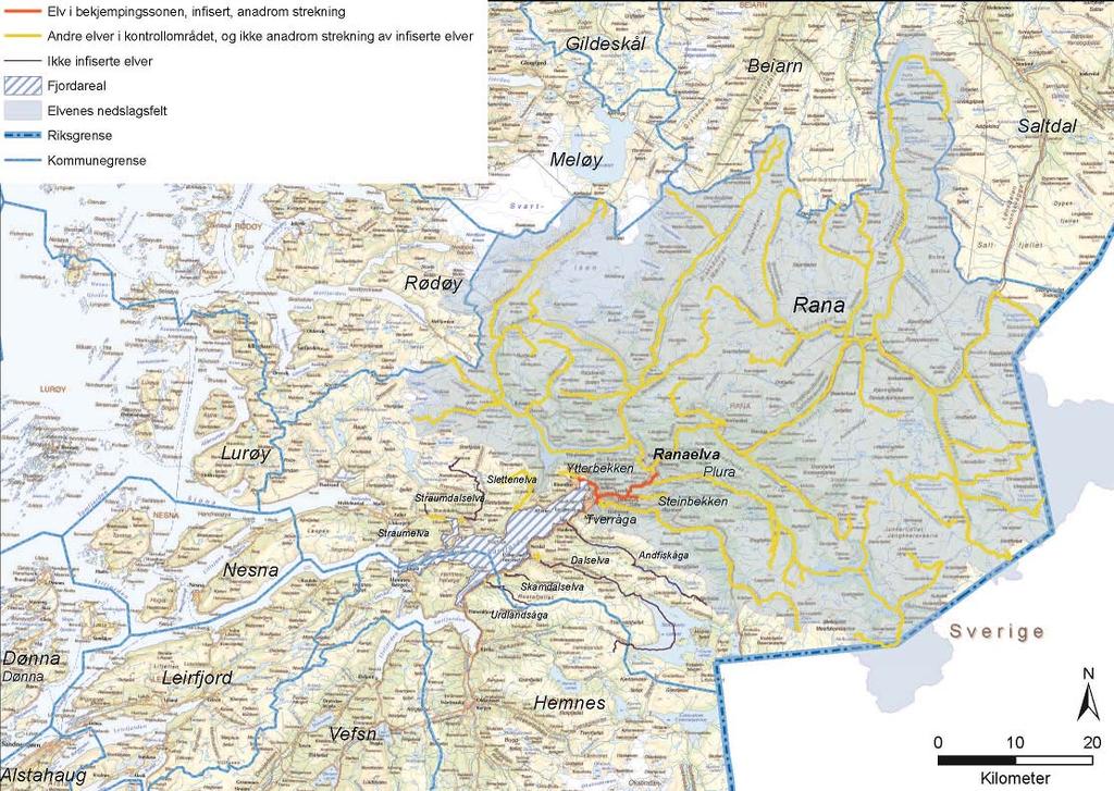 VETERINÆRINSTITUTTET Figur 2: Kart over regionen i «forskrift om kontrollområde». 4.