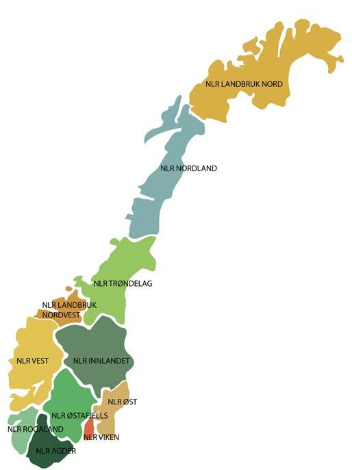 Rådgivingsenheter Fra 2017 består NLR av 11 regionale enheter. Antall medlemmer og ansatte i rådgivingsenhetene per 31.12.