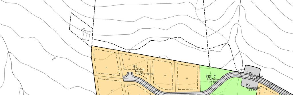 5) Reguleringsplan-Felles for PBL 1985 og 28 Friluftsformål Regulerings- og bebyggelsesplanområde Planens begrensning Formålsgrense Regulert tomtegrense Byggegrense Regulert senterlinje Frisiktslinje