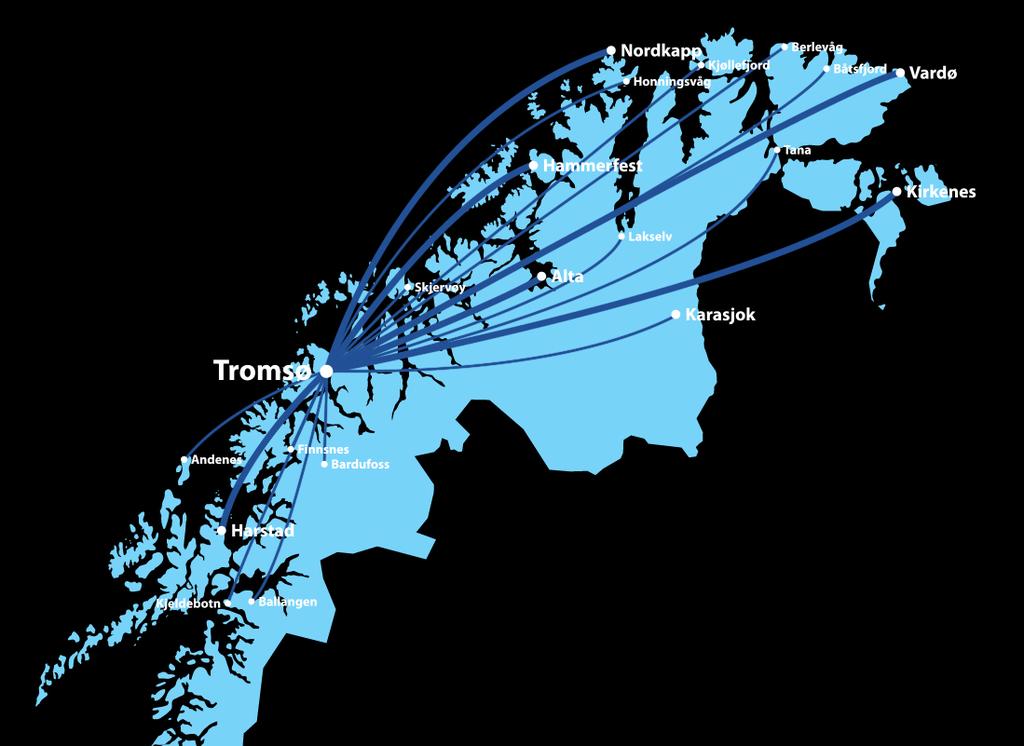 12 I luftlinje: =720km Langs