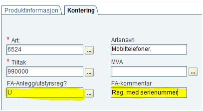 Utstyrsregistrering Det er viktig å vite hva som skal utstyrsregistreres!