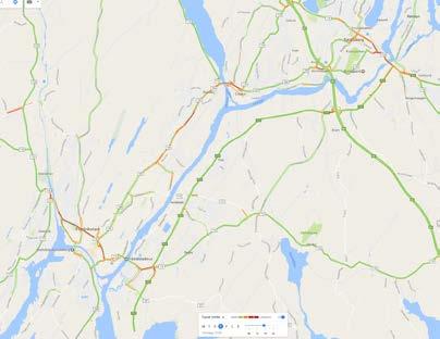 10: Fremkommelighetsutfordringer på vegnettet morgenrush (venstre) og ettermiddagsrush (høyre) I tillegg er det forsinkelser på fv.
