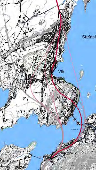 Rød korridor Rørvik Stein Alternativ 5 Halvt kryss i Rørvik Undersjøisk tunnel under Kroksund som kommer ut i