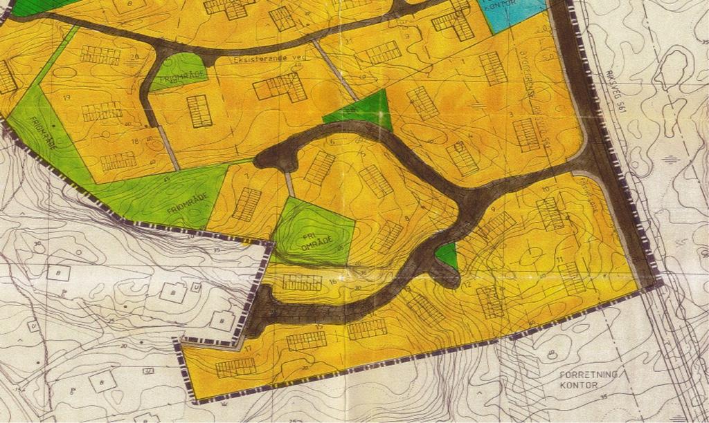 fv.225 mot vest som resten av bustadane i planområdet. Planforslaget er ein del av reguleringsplanen for Fagerbakkane bustadområde.