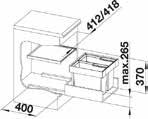 Avfallssortering for SKUFF BLANCO FLEXON 45/2 For 45 cm skuff 1846722 Skuff - festes til bunn og 2445 Best.