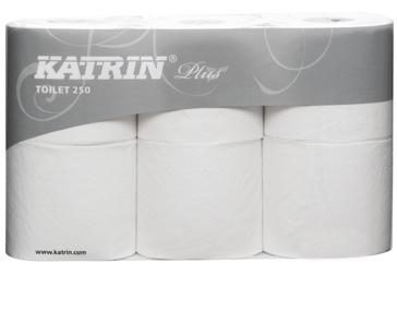 TOALETTPAPIR FALSET 4071130 (89735) Katrin Plus Bulk Pack 10,3 x 23 cm 42 x 200 = 8400 stk Hvitt 2-lags toalettpapir. Kontrollert forbruk, ett ark av gangen.