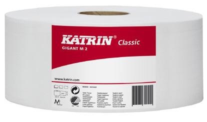 2049229 (345355) Katrin Classic One Stop L 2 20,6 x 34 cm 21 x 110 pk = 2 310 stk 16 kolli / pall Hvitt, sterkt og mykt 2-lags papirhåndkle.