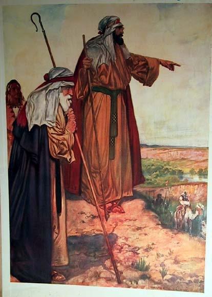 Der står Moses sammen med Aron og Hur på toppen av en haug. De følger med i slagets gang. Og Moses kjemper i bønn for Josva og hæren. Han ba med hånden løftet mot himmelen.