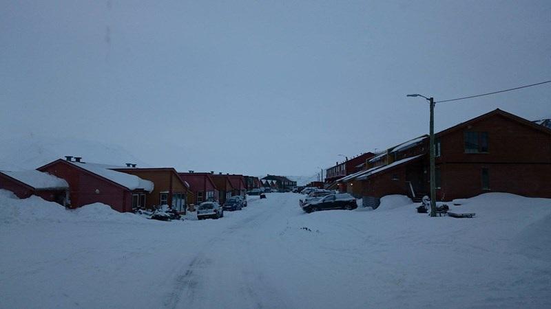 De gikk opp gaten på en side av veien og når Berit møtte dem med bil, snudde de og gikk ned andre siden av veien. I flere dager hadde Sysselmannen prøvd å jage bjørnen vekk fra byen.