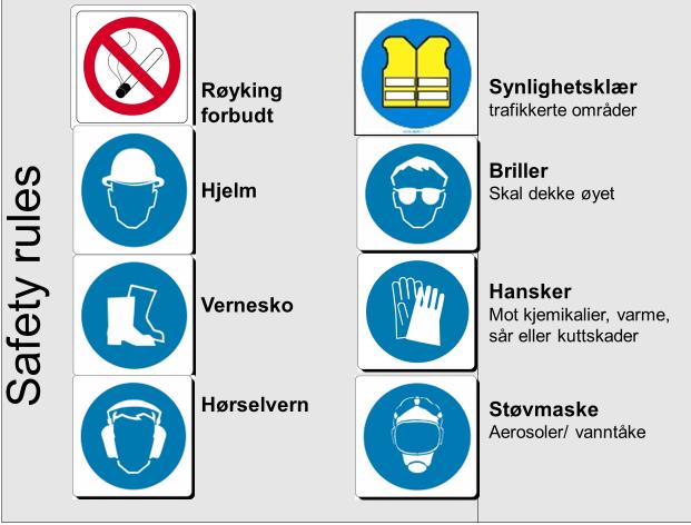 Helse, arbeidsmiljø og personsikkerhet Helse og Sikkerhet skal ha høy prioritet.