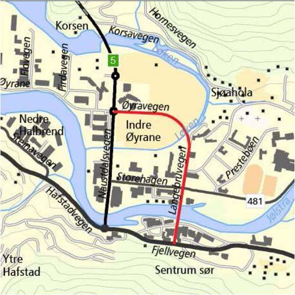 10 Prosjektnr. 6.01. Indre Øyrane Langebruvegen (til lyskryss) Indre Øyrane og Langebruvegen er alternativ 0 med følgende tiltak: Ring nord del 1. I silingsrapporten er dette tiltaket i kapittel 6.3.