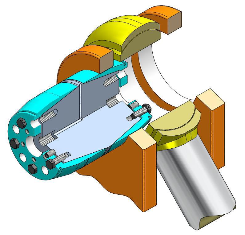 2/ Prepare the bondura assembly by removing plates and outer conical sleeves. Klargjør bondura pin sammenstillingen ved å demontere plater og ytre konhylser. Important!