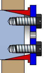 1.7/ Tighten all screws alternately at both ends. Ensure that the plate always is parallel to the pin end. Tighten the screws to the specified torque.