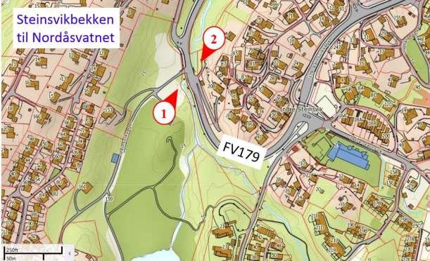 6) Steinsvikbekken til Nordåsvatnet Steinsvikbekken ble synfart 23. november 2015 av Lene Rabben (Statens Vegvesen) og Geir Helge Johnsen.