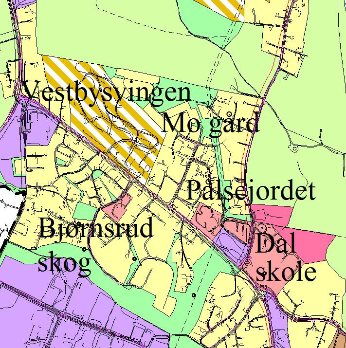Figur 1: Planområdet markert med rød ring 1.3 Planprosessen Det ble avholdt oppstartsmøte den 19.10.2016, og det ble varslet oppstart den 19.11.2016. Oppstart av planarbeidet ble også annonsert i Eidsvoll Ullensaker blad den 19.
