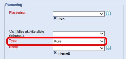 Kapittel 3: Publisering av kalenderhendelse (kurs/konferanse) 3.1: Trinn-for-trinn fremgangsmåte Tittel: Her skal tittelen på kalenderhendelsen stå. Dette er et påkrevd felt (kan ikke stå tomt).