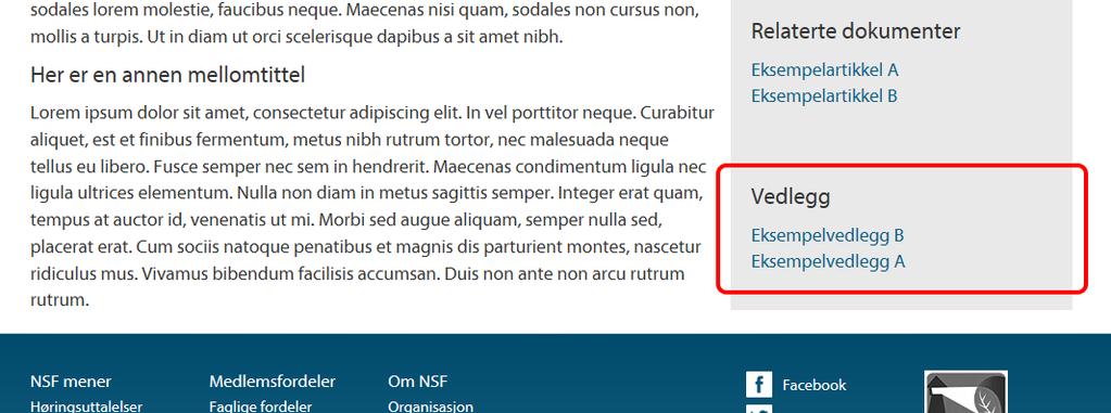 Dette åpner et nytt vindu som ser slik ut: Figur 6-16: Valg for å bytte ut teksten som vises som lenke, og mulighet for å erstatte et eksisterende vedlegg med en ny fil Disse feltene er det relevant