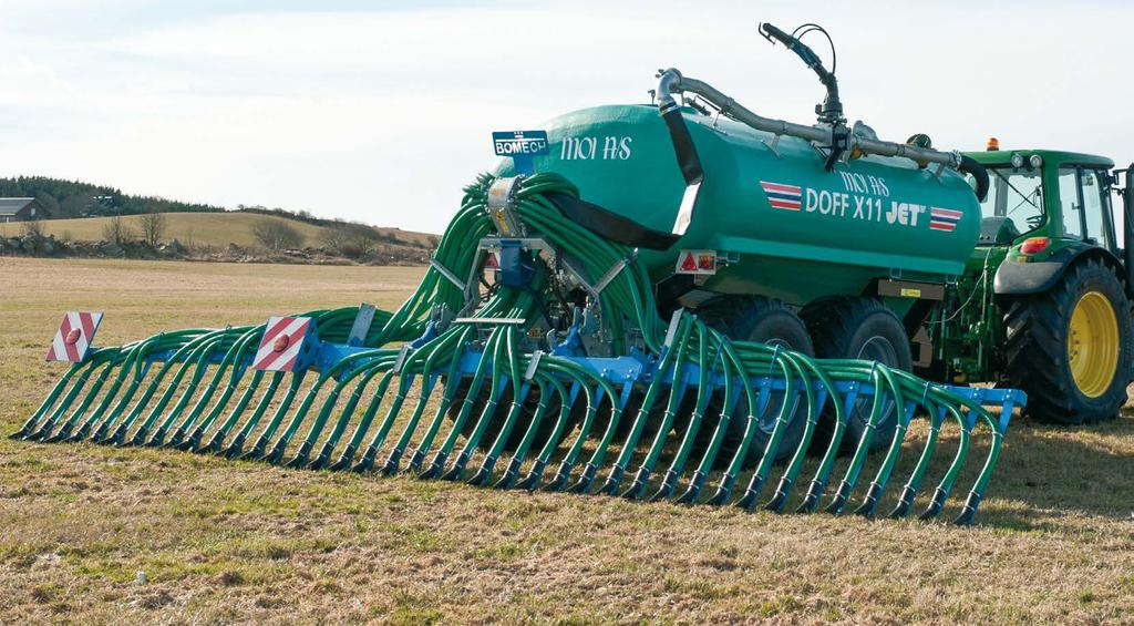 Bomech Greenstar Flex Den beste måten å gjødsle åker, korn og dyrkbar mark De spesialformede sprederne i rustfritt stål og gummiskoene går igjennom plantene sideveis og gjødselen går direkte i bakken