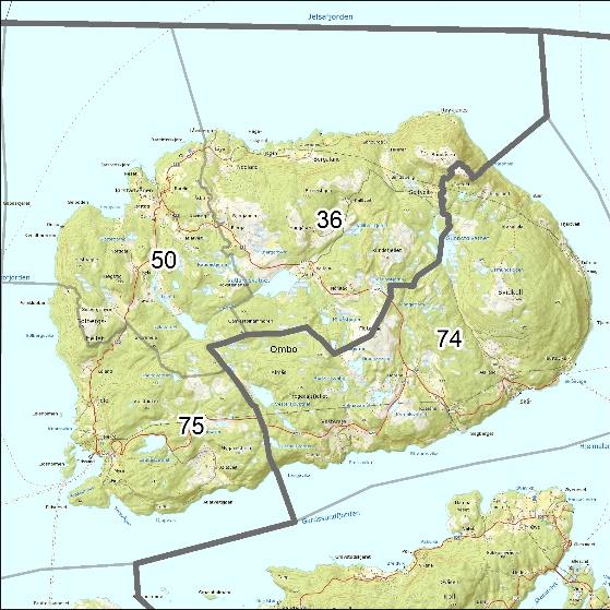 Aktuelle grensespørsmål Ombo i Finnøy og Hjelmeland Øya Ombo er i dag delt mellom Finnøy og Hjelmeland. Det er semje mellom kommunane om at øya bør samlast i ein kommune.