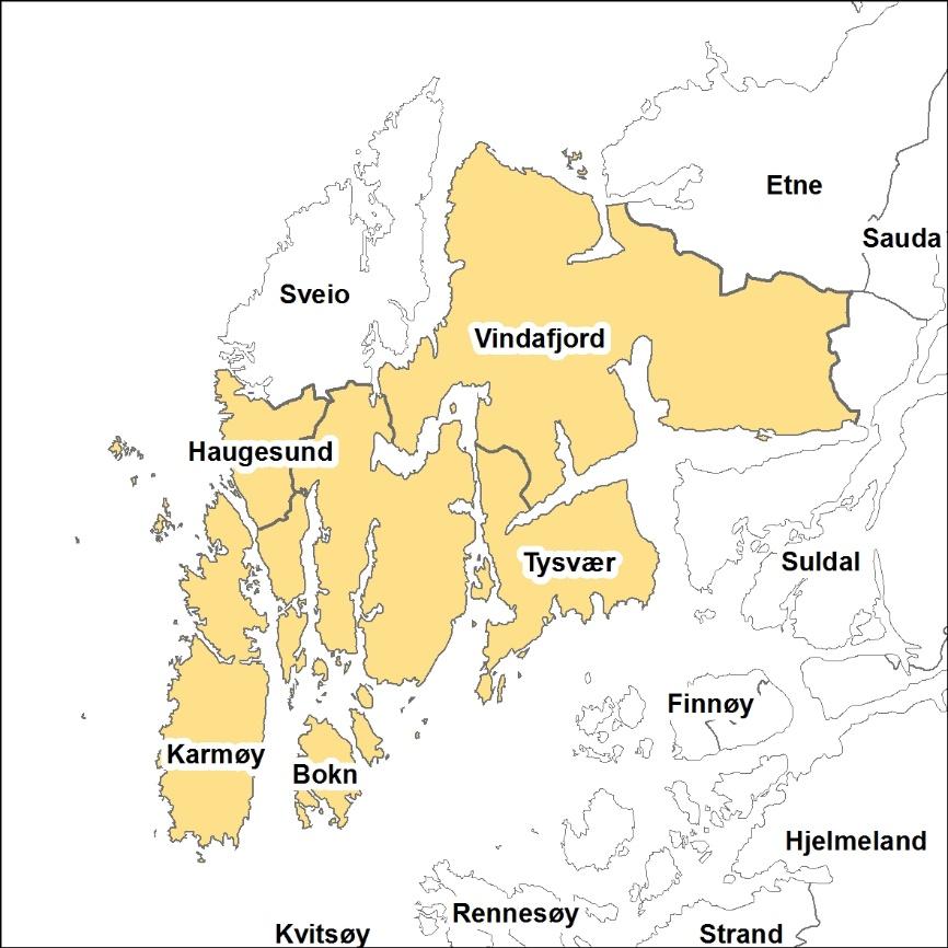 D) Haugalandet Demografi: (Folketal 1.1.16. Endringar i % 5 og 10 siste år. Prognose alt. MMMM. Alderssamansetjing i % 1.1.16) K.