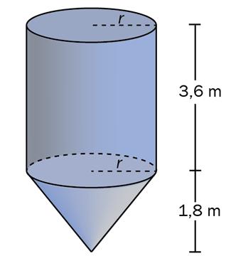 Oppgave 6 (6 poeng) En silo er satt sammen av en rett sylinder og en rett kjegle.
