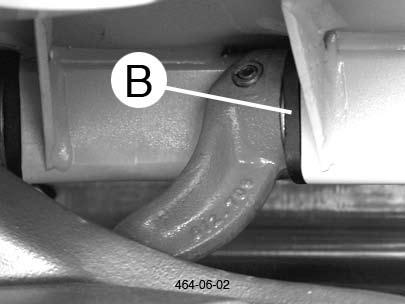 Hvisavstanden (A) er større enn 4 mm skalboksene (B) på innsiden av tindearmene byttes.