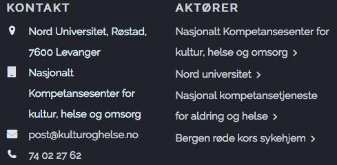 Kontakt info: Direkte kontakt: Jorunn Aurstad,