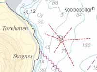 14/09 625 Kart (Chart): 466 713. * Nord-Troms. Sandnessundet. Tromsøysundet. Grunner. Kartrettelse. (Underwater rocks. Chart correction).