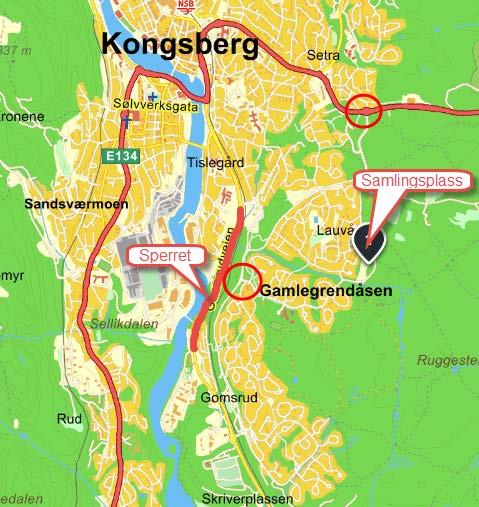 På tvers av kartet, fra nord-øst til syd-vest, går det et hvitt, enkelt strømgjerde for å holde beitedyr borte fra boligområder. Gjerdet er ikke strømførende og er lett å passere, over eller under.