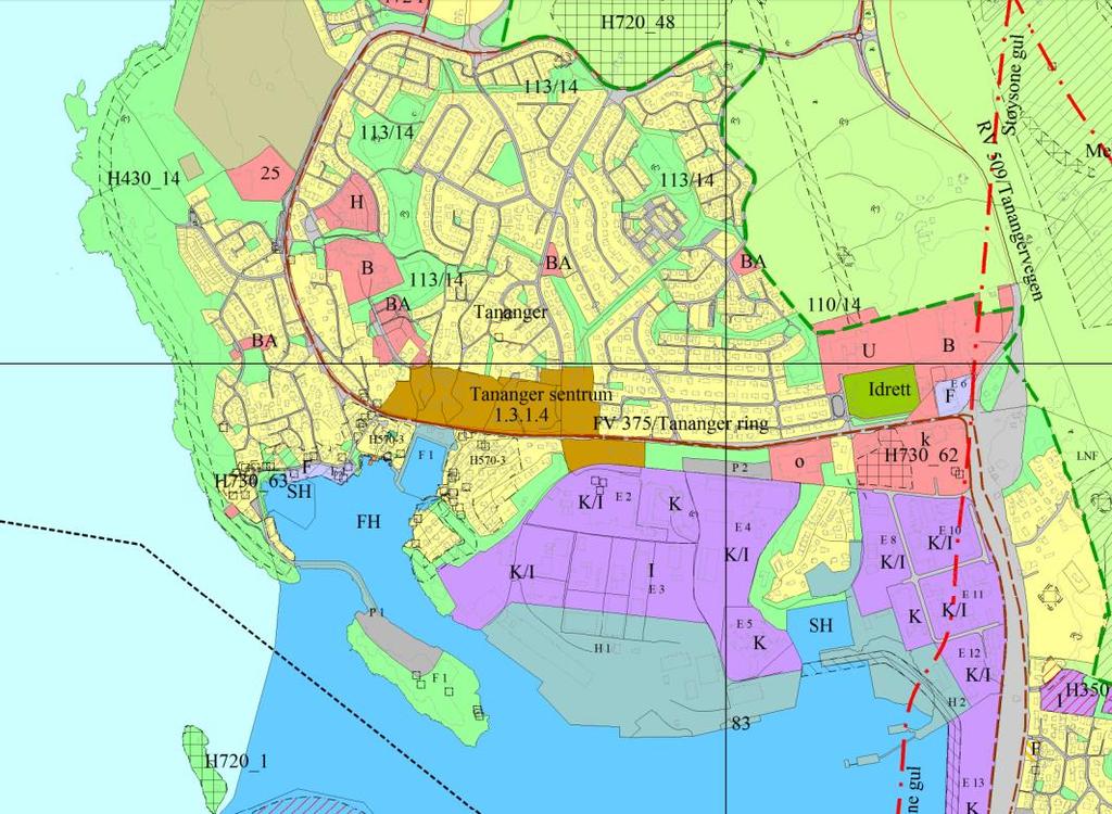 Avstand til viktige målpunkt Beliggenheten i forhold til andre kjente målpunkt: Lengste avstand fra Tananger sentrum til Jåsund ca. 3,8 km Fra sentrum (Skibmannsvegen) til Sola sentrum ca.