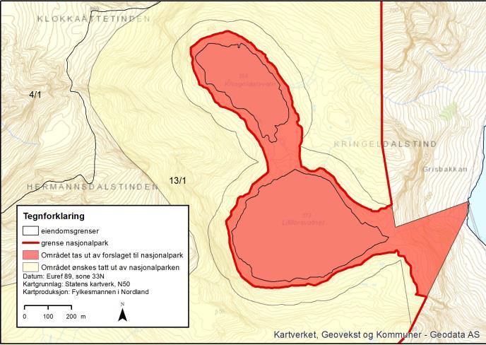 Litlforsvatnet, Kringeldalsvatnet (Moskenes) Lofotkraft og grunneier ønsker Litlforsvatnet og Kringeldalsvatnet ut av forslaget til nasjonalpark. De ønsker også en buffersone på 100 m. rundt vatna.