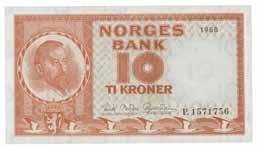 Sedler Sedler/Banknotes 50 Lot 5 stk. 10 kroner 1965. D8821715-19.