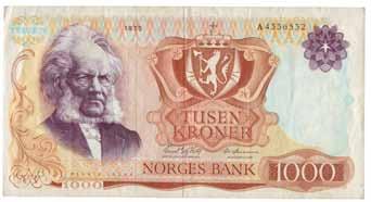 Sedler 5. UTGAVE 65 1000 kroner 1975. A0574020.