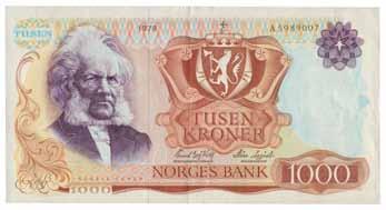 A4336532 1-1 250 67 1000 kroner 1978.