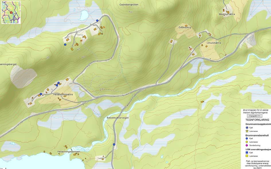 4.2 EKSISTERENDE GRUNNVANNSBRØNNER Det er boret flere fjellbrønner i områdene rundt planlagte hyttefelt som forsyner eksisterende fritidseiendommer.