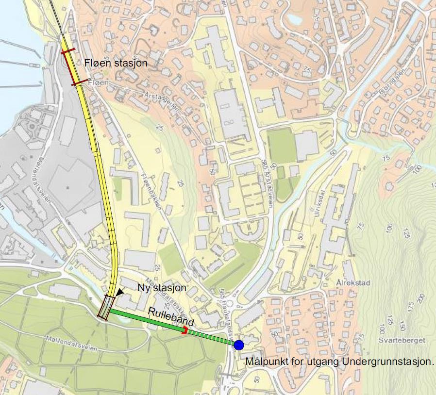 Figuren er hentet fra utredningen og viser prinsippet for løsningen 4. Vurdering av forslaget 4.1.