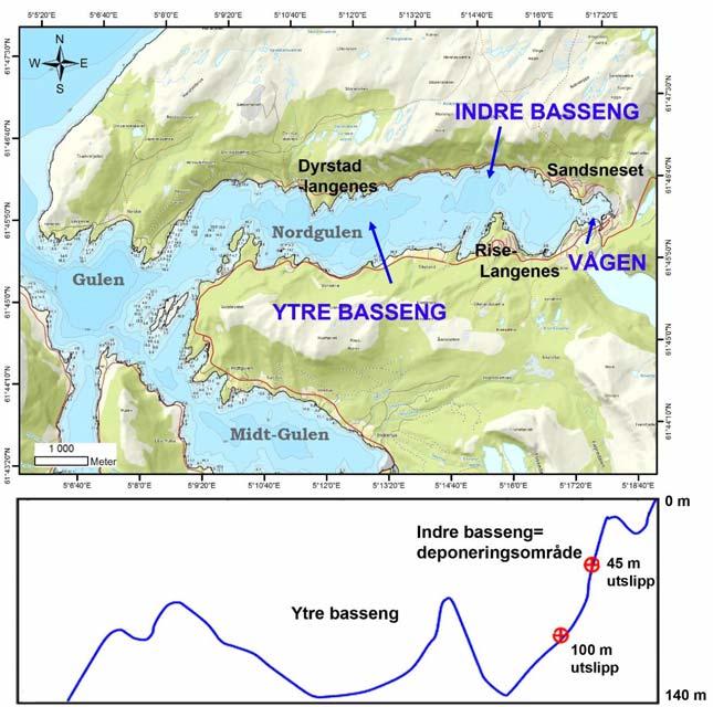 1 Om resipienten og utslippshistorikk Vannforekomst Nordgulen (0282010400-C) tilhører vannområde Nordfjord og vannregion Sogn og Fjordane og er kategorisert som «ferskvannspåvirket beskyttet fjord»