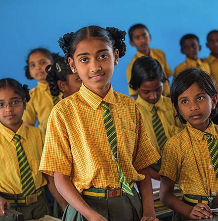 Disse barna får et hjem og utdanning på barnehjemmet til Manna Ministries i Hyderabad i India.