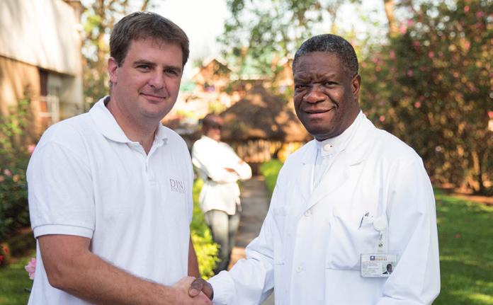 Martin Heskestad fra Dina-stiftelsen i møte med Dr. Denis Mukwege i november 2016. Bukavu-senter i Sør-Kivu provinsen.